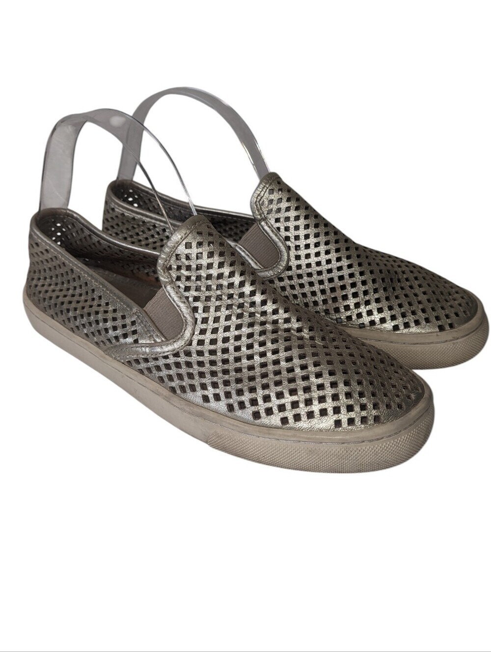 Tory Burch Slip On Metallic Gold Perforated Slip-On Sneakers Size 8